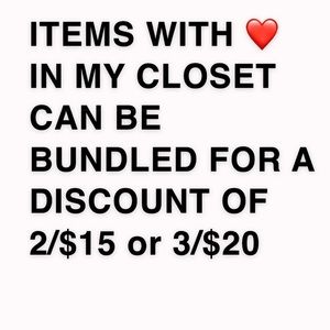 ❤️ BUNDLE DISCOUNT OF 2/$15 or 3/$20